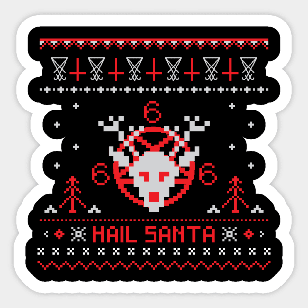 Hail Santa Ugly Sweater Sticker by BlackRavenOath